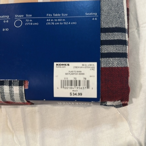 NWT Kohl’s Celebrate Americana Tablecloth - Picture 3 of 4